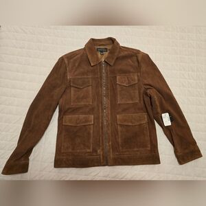 Brand New "Saks Fifth Avenue" Men's Brown Suede Jacket. Size XL